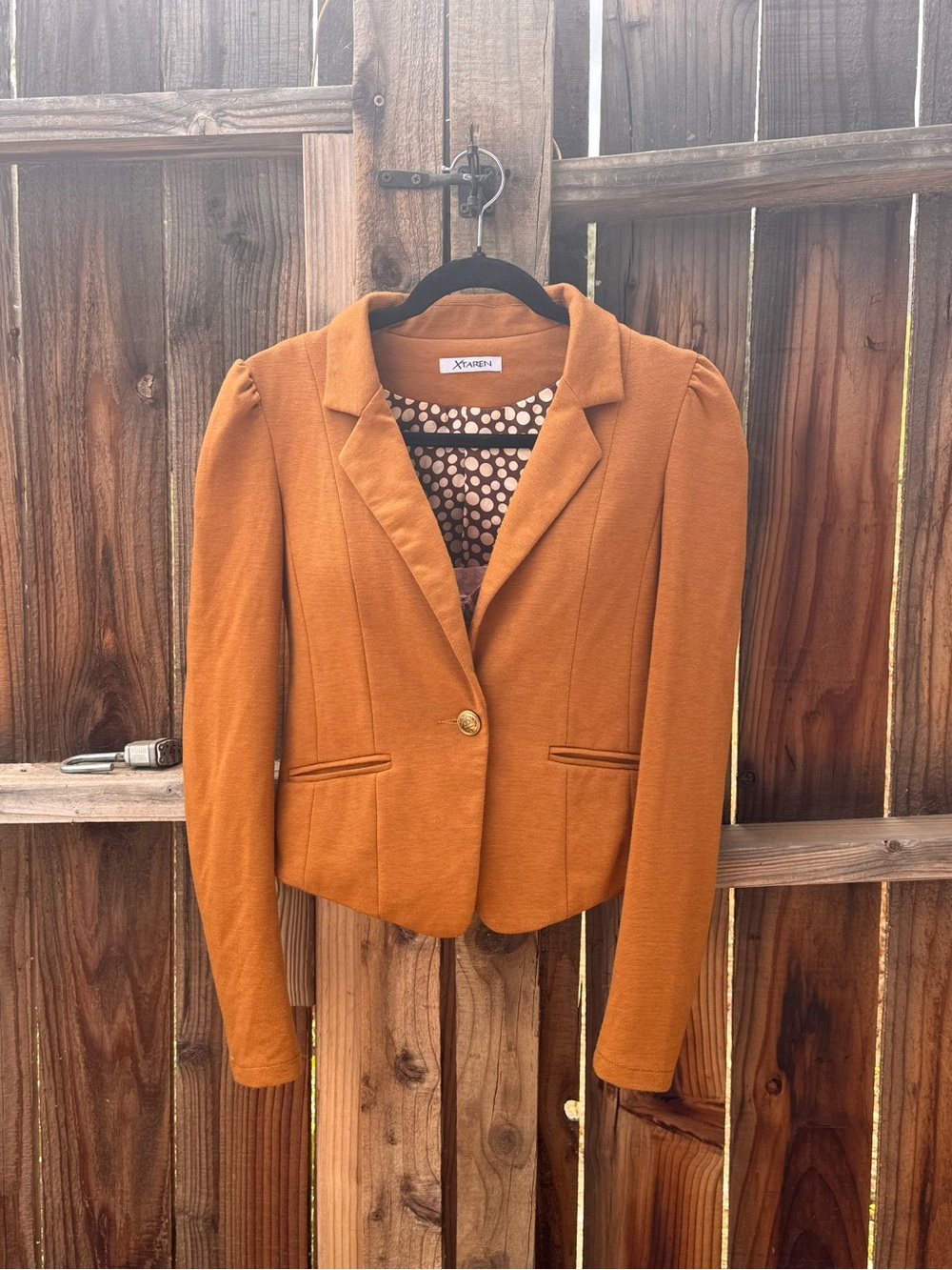 Xtaren Rust Single-Button Tailored Blazer